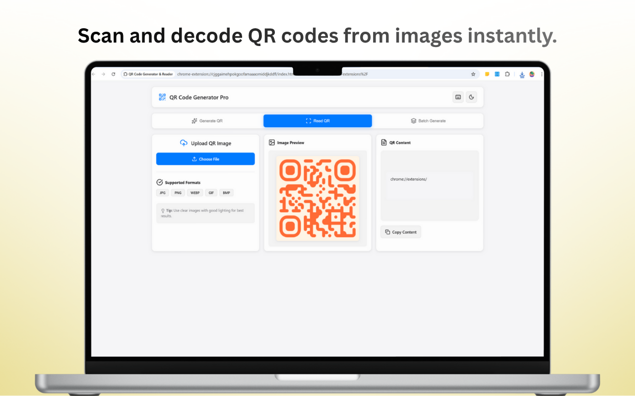 QR Code Generator Interface